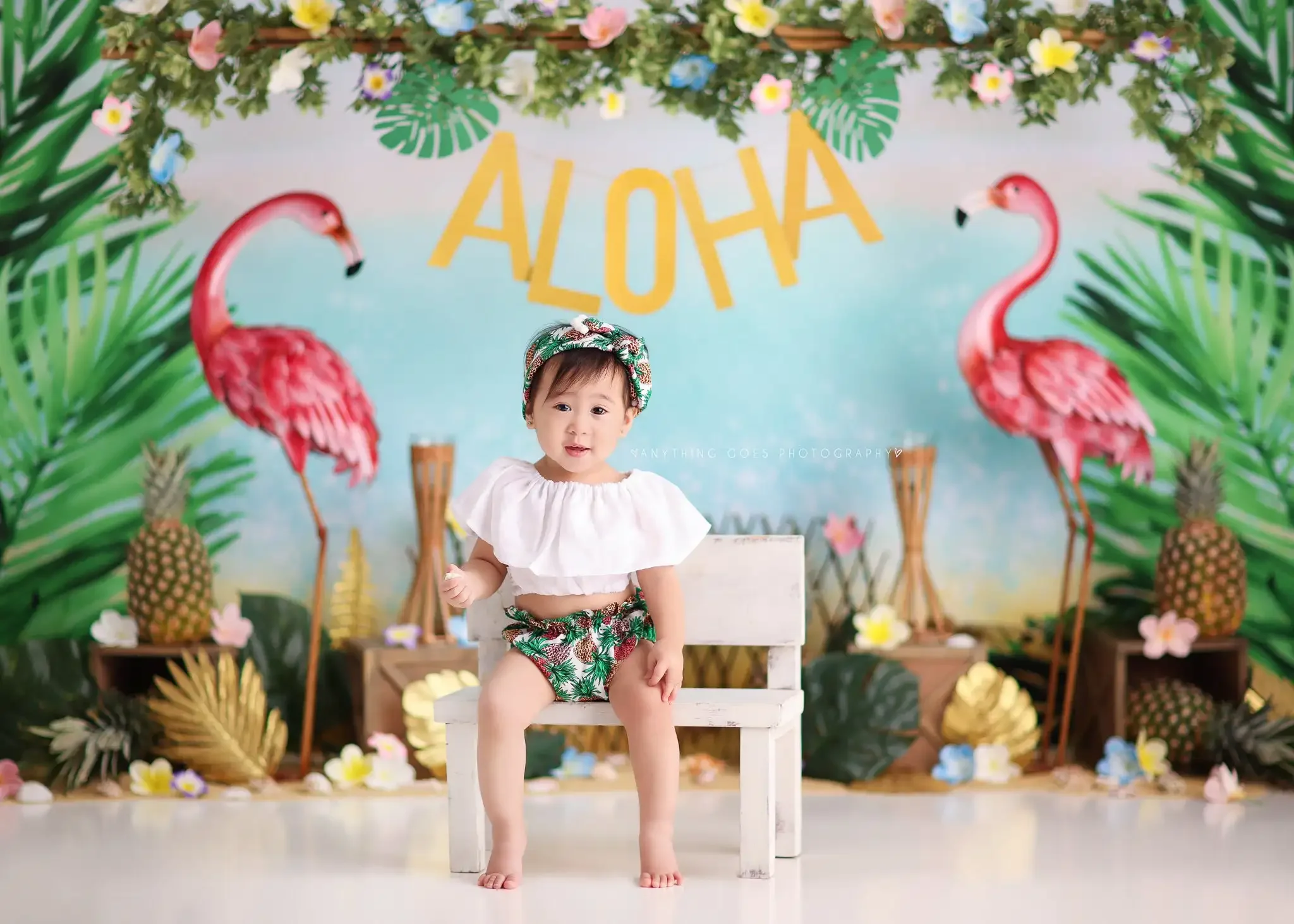 Summer Aloha Hawaii Backdrops Kids Baby Photography Child Adult Photocall Palm Trees Beach Sand Flamingo Backgrounds