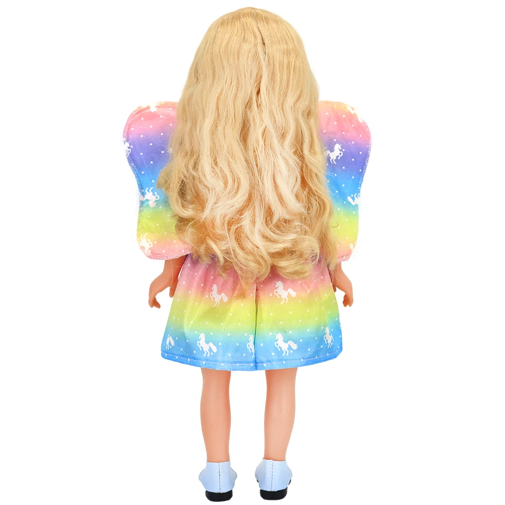 Doll Unicorn Cartoon Clothes for 17-18 Inch Doll 43cm Baby New Born Clothes 18 Inch Doll accessories Holiday And Birthday Gift
