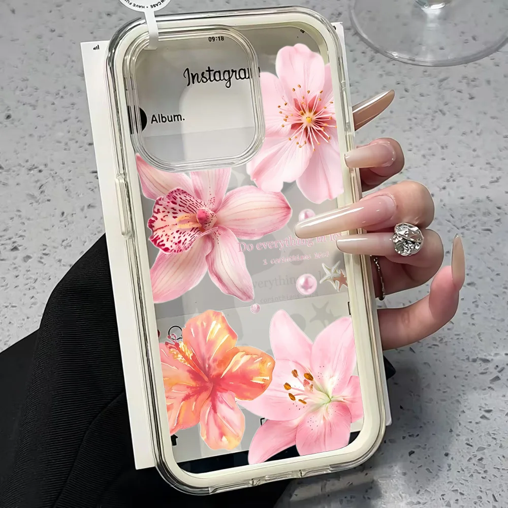 Blumen-Bibel Transparente Handyhülle für iPhone 17 13 16 15 11 12 14 Pro Max 17 Air XR X Hülle Silikon 2 IN 1 Stoßfeste Weiche TPU-Abdeckung – Detail 4