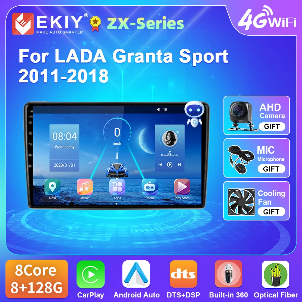 

EKIY For LADA Granta Sport 2011-2018 Android 10 Car Radio 4G WIFI DSP Carplay Android Auto GPS Navigation Player No DVD