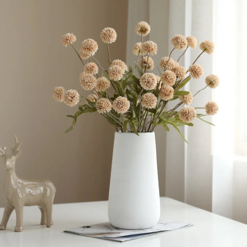 67CM Artificial Dandelion 5 Head Chrysanthemum Home Decoration Bedroom Living Room Decorations Silk Flower Wedding Decoration