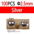 100pcs 2.5mm Silver