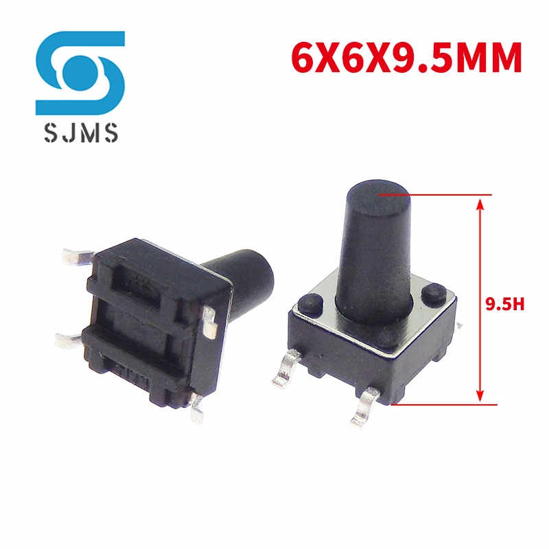

20/50 шт. SMT 6x6x9.5 6*6*9,5 мм SMD 4-контактный тактовый кнопочный переключатель Микро сенсорная кнопка Сброс переключатель Стандартный сенсорный выключатель питания