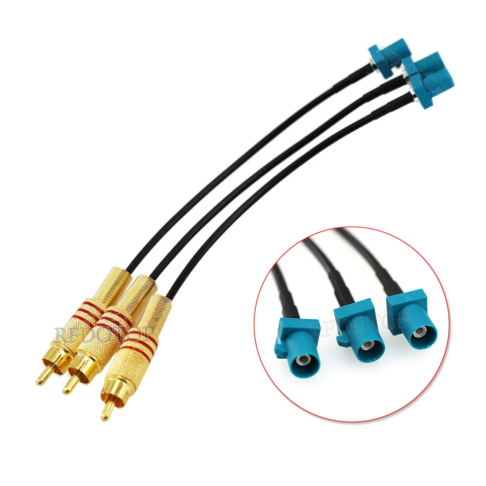 1Pcs RCA Male Plug to Fakra Z Male/Female Video Cable Adapter RG174 Pigtail Car Parking Reversing Rear View Camera Cable
