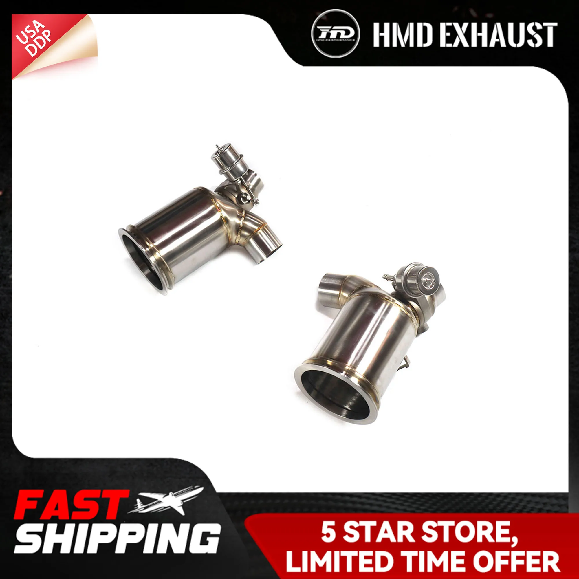 

HMD Exhaust pipe for Porsche 911 991.2 GT2 RS with Heat shield High flow performance Downpipe Catalytic Converter for car