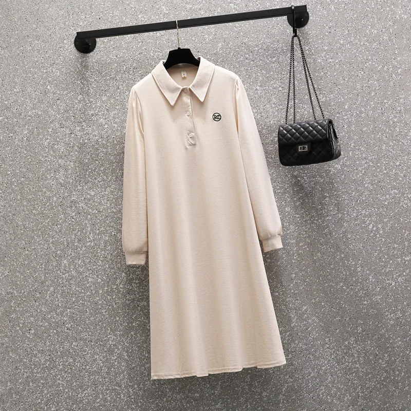 Women Spring Long Sleeve Dress Cotton Solid Soft T Shirt Dresses Casual Plus Size Loose Straight Streetwear Slim Party Robe 2022