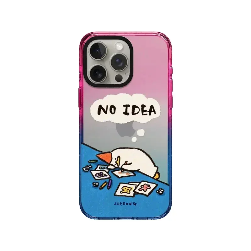 Cartoon Duck Life 2.5 Acrylic Gradient Border iPhone 12 13 14 15 Pro Max Protective Case