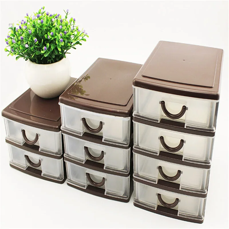 Plastic Storage Box for Office Table,Desktop Organizer,Sundries Holder,Cosmetic Drawer,2 Drawers Style,Durable,2Drawers,3Drawers