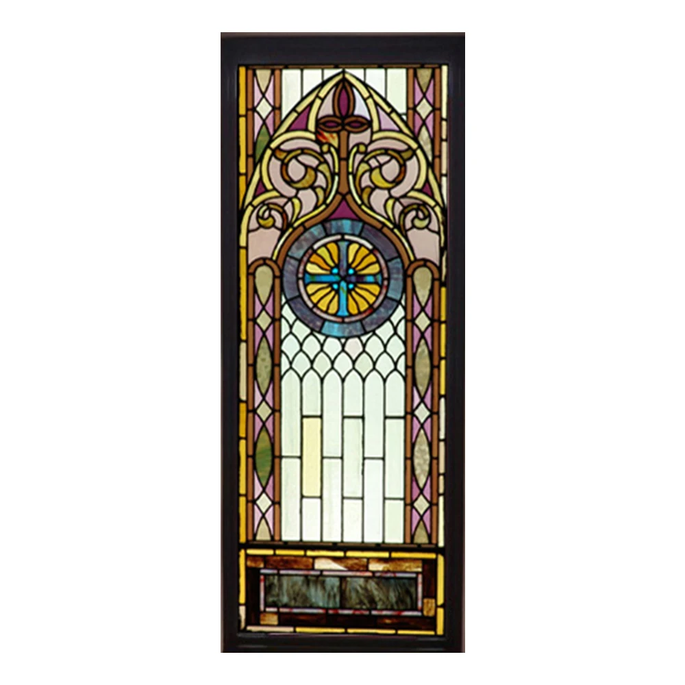 

Self-adheisve Glue Church Film, Stained Glass, Porch Mirror, Opaque Sticker, European Window, Balcony Transparent Color Film