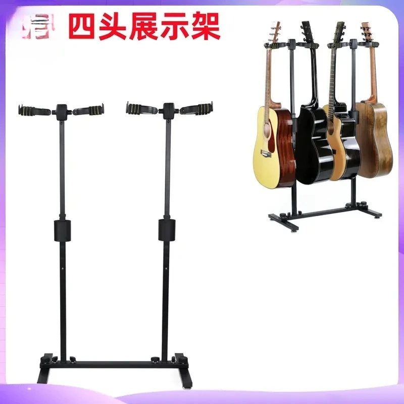 4 Pack Self Locking Guitar Stand Vertical Wall Mount Hanger Rack Holder Display Hook for Acoustic Bass Ukulele