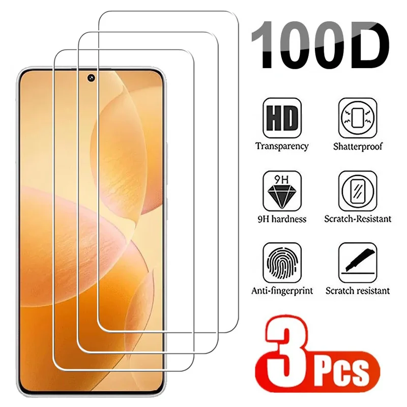 3Pcs  Full Cover Tempered Glass For POCO X3 NFC X5 X6 Pro Screen Protector For poco F3 F4 GT F5 F6 M6 4G 5G Protective Glas Film