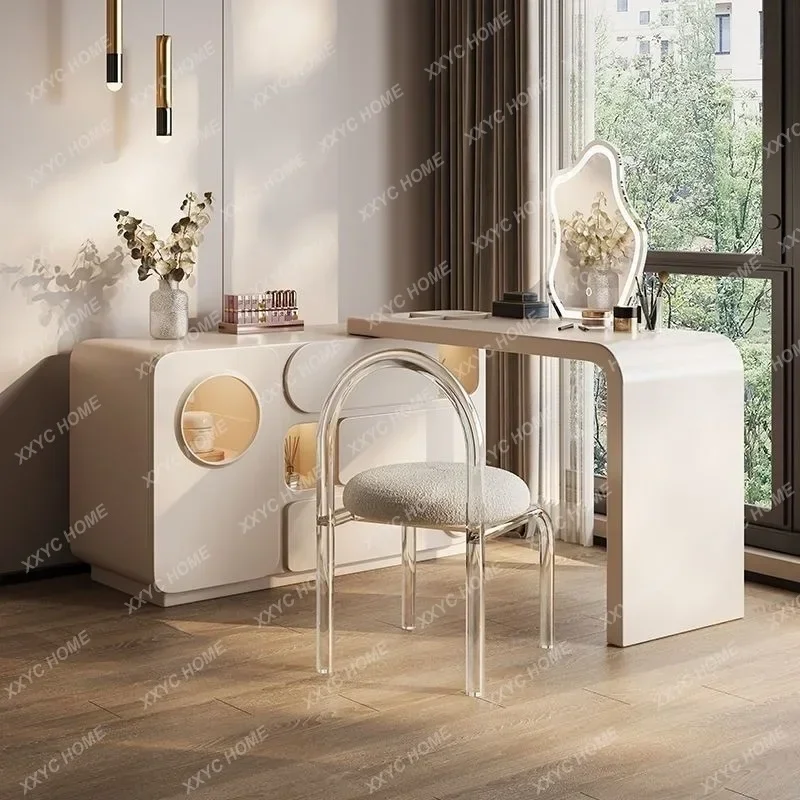 

HCream wind dresser bucket storage cabinet integrated bedroom retractable corner end of bed TV cabinet makeup table