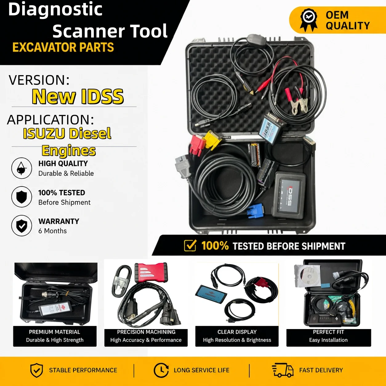 New IDSS Diagnostic Scanner Tools for ISUZU Excavator Machinery Supports Programming and Flashing ECU