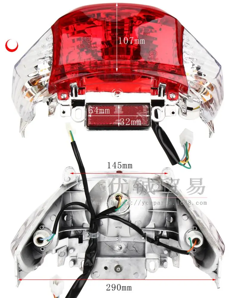 1 Set Scooter fanale posteriore per moto freno posteriore indicatori di direzione fanale posteriore compatibile per Gy6 50cc 125cc 150cc parti del