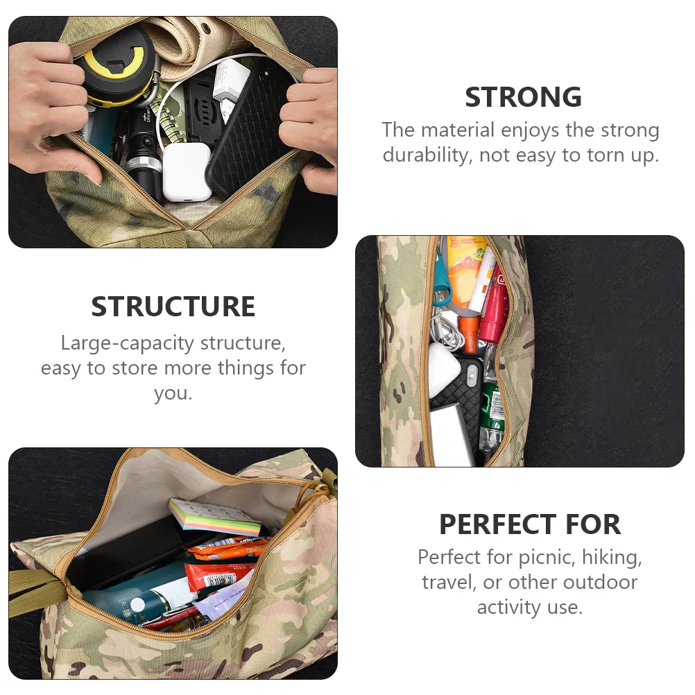 1 قطعة حقيبة تخزين اللياقة البدنية المدمجة أكسفورد القماش يده المشي لمسافات طويلة السفر في الهواء الطلق أشتات سستة الحقيبة متعددة الأغراض سعة كبيرة