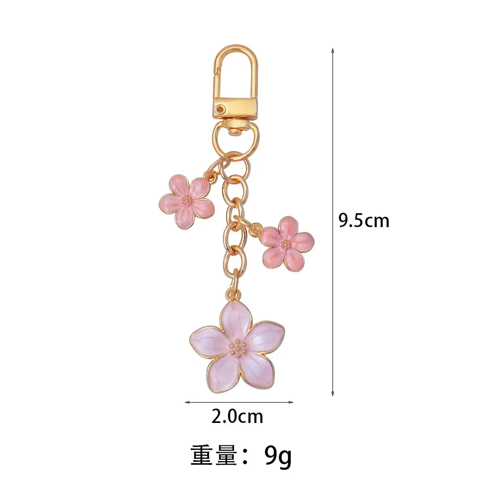Niedliche Blumen-Anhänger Schlüsselanhänger mit Perle Metall-Schlüsselhalter Handtaschen-Deko Accessoires Mädchen Geburtstagsgeschenke – Detail 1