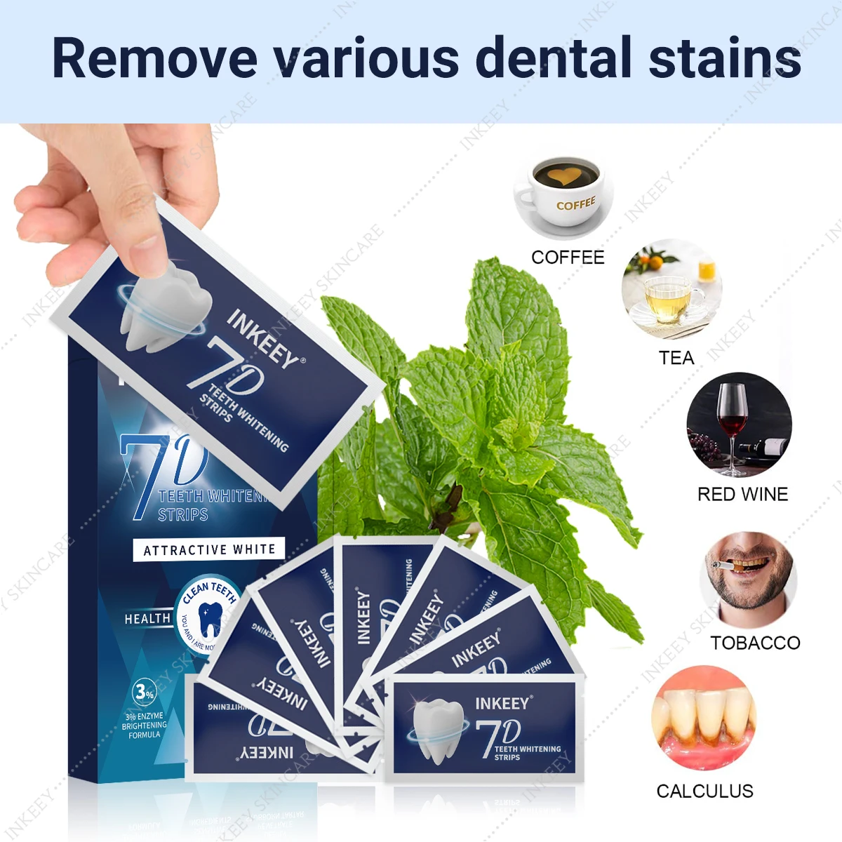 7D Teeth Whitening Strips Teeth Whitening Kit Tooth Bleaching Gel White Tooth Dental Kit Oral Hygiene Care Strip Teeth Veneers