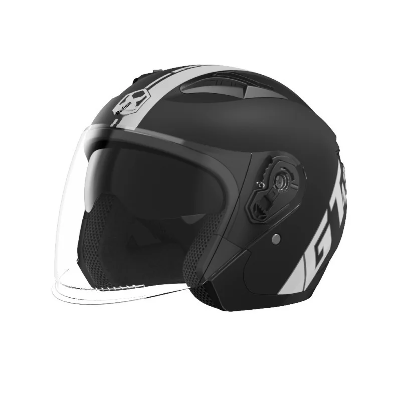 

3/4 Half Helmet Double Lens Electric Motorcycle Helmet Men Women Four Season Universal Riding Half Helmet Scooter Safety Helmet