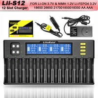LiitoKala Lii-S12 Lii-S8 Lii-PD4 Lii-PD2 Lii-500S 3.7V 18650 18350 Battery Charger Auto-Polarity Detect 26650 21700 1.2V AA AAA
