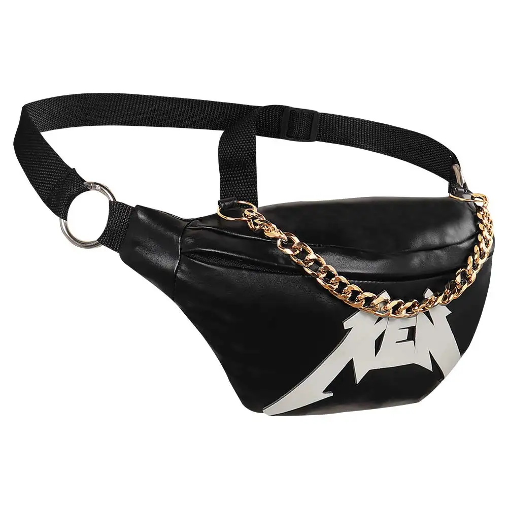 Sac à bandoulière en cuir Ken Cosplay, sacs noirs, collier, bande de sauna, accessoire de costume, sac messager, accessoires de fête d'Halloween, trempé