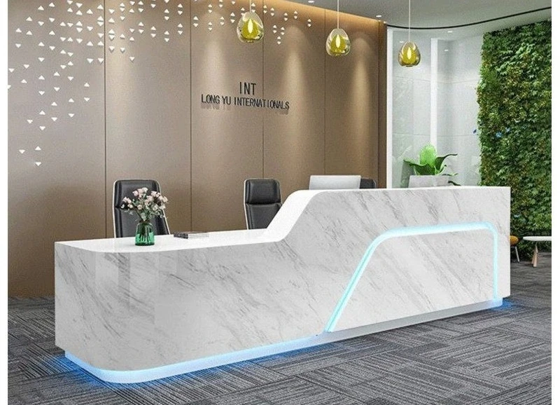 Reception Desk Paint Beauty Salon Hotel Dental Medicine Clinic Curved Bar Table