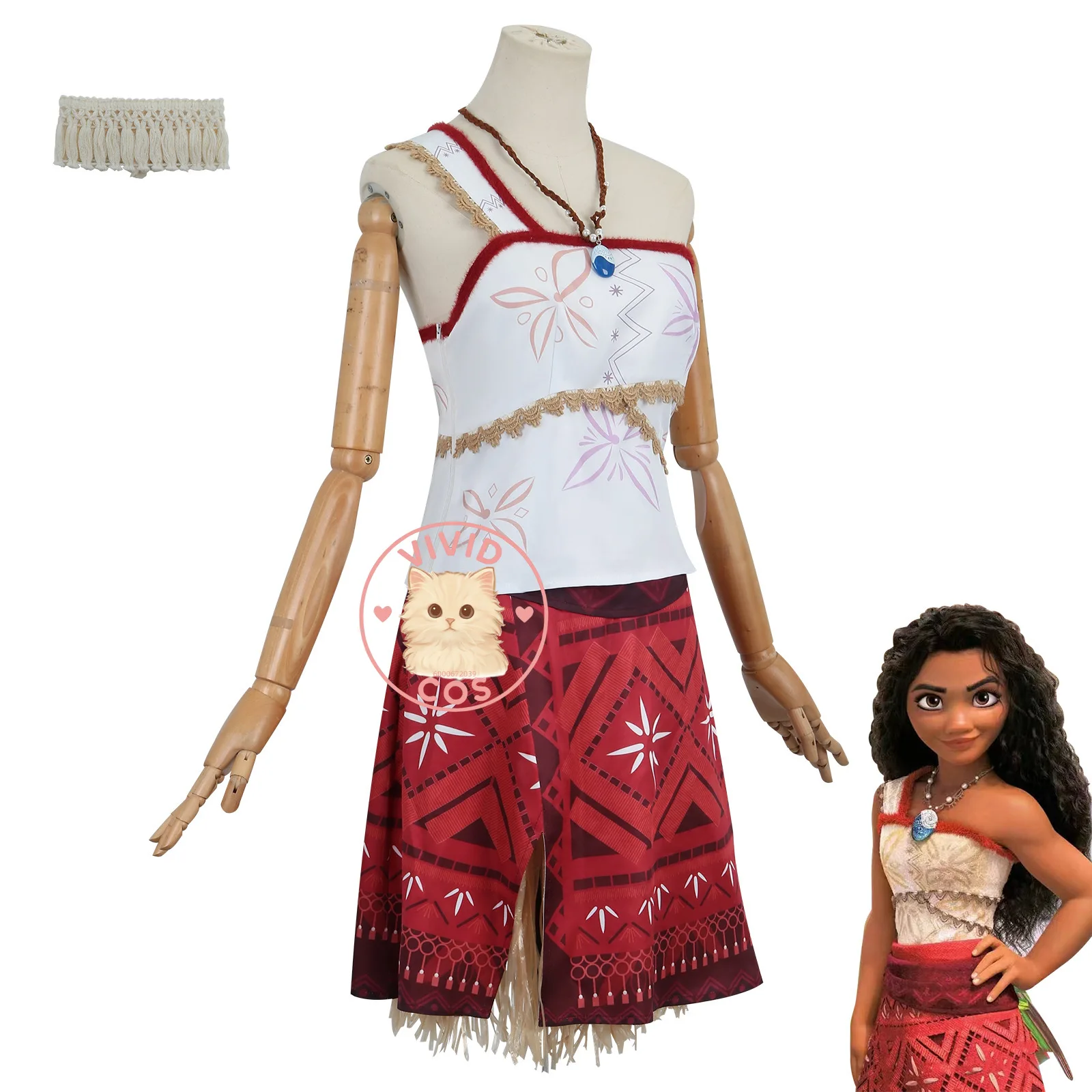 حار شخصية الفيلم والتلفزيون تأثيري حلي أنيمي موانا فستان مثير مجموعة لعب الأدوار للنساء كوميك كون حفلة الهالوين الزي