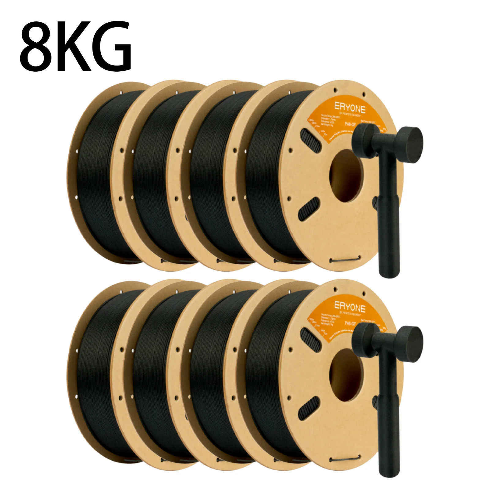ERYONE Glasfaser PA6 Filament für 3D-Drucker, Polyamid (PA) 1,75mm +/- 0,03mm, Passend für die Meisten FDM-Drucker