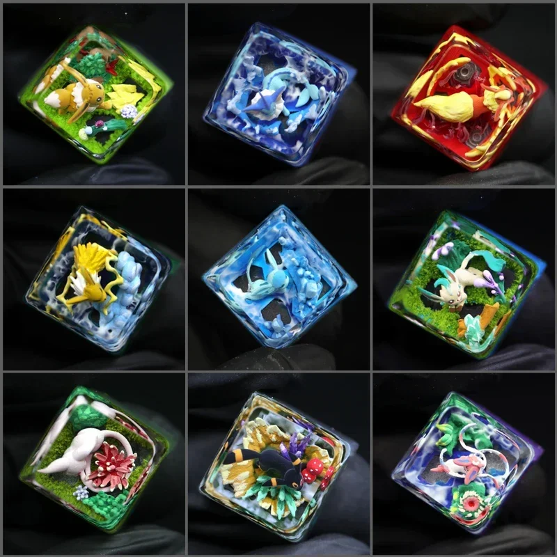 Era Original Resin Keycaps Customized Micro-transparent Anime Elf Mechanical Keyboard Creative Gift Q Version Nine Beast Keycaps