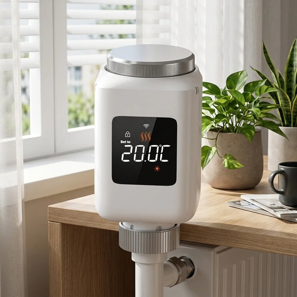 For Water Heater for Smart Temperature Display with Integrated Screen Controller ABS Material 10.3x9.5x9.3cm White