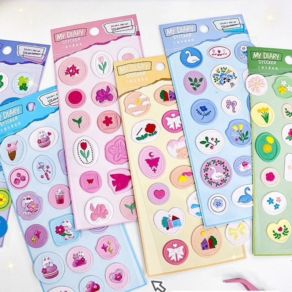 Hand Account Scrapbooking Adhesive Diary Stickers Wax Seals Stamp Stickers DIY Journal Stickers Album Decorative Sticker