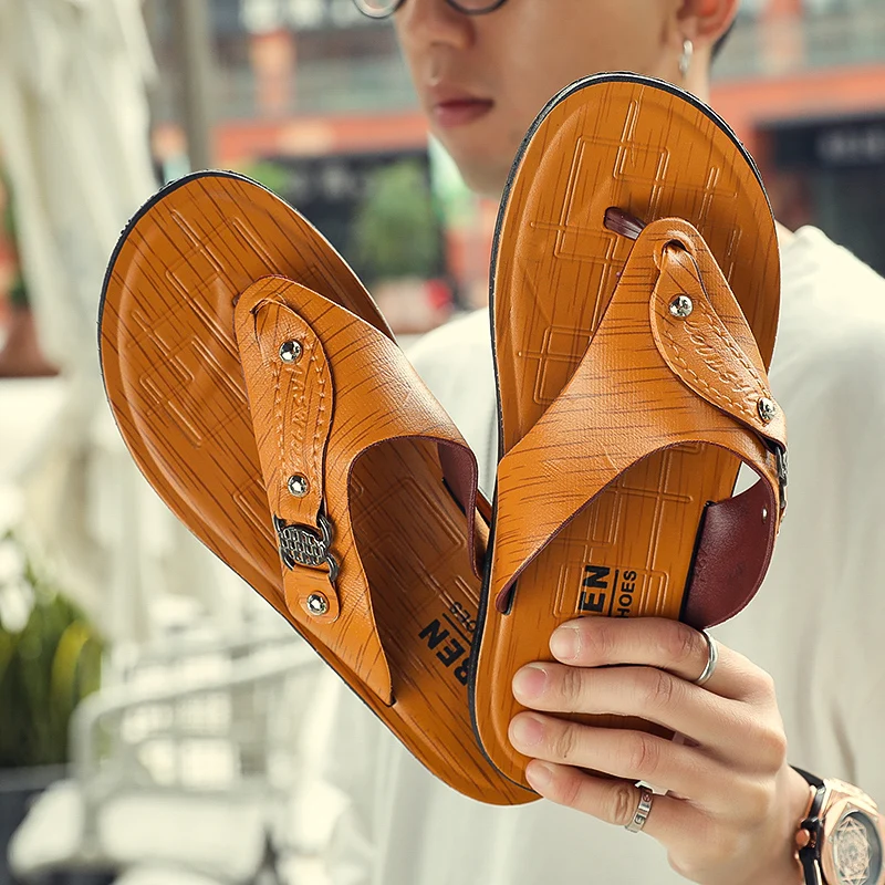 

Mens Casual Slippers Summer Outdoor Open Toe Beach Shoes Soft Bottom Comfortable Vacation Indoor Sandals Fashion Non Slip Breath
