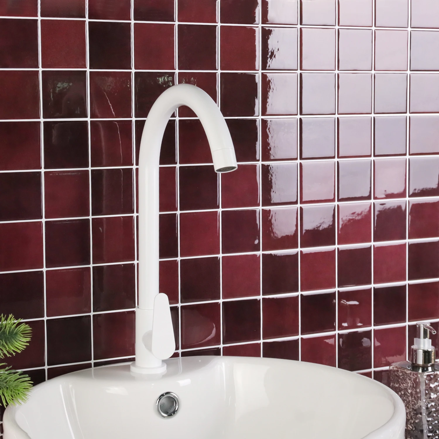 5PCS 9x9inch  Mosaic Tiles Peel and Stick Backsplash, Self-Adhesive Wall Tiles Stick on Back Splash for Kitchen, Bathroom - view 5