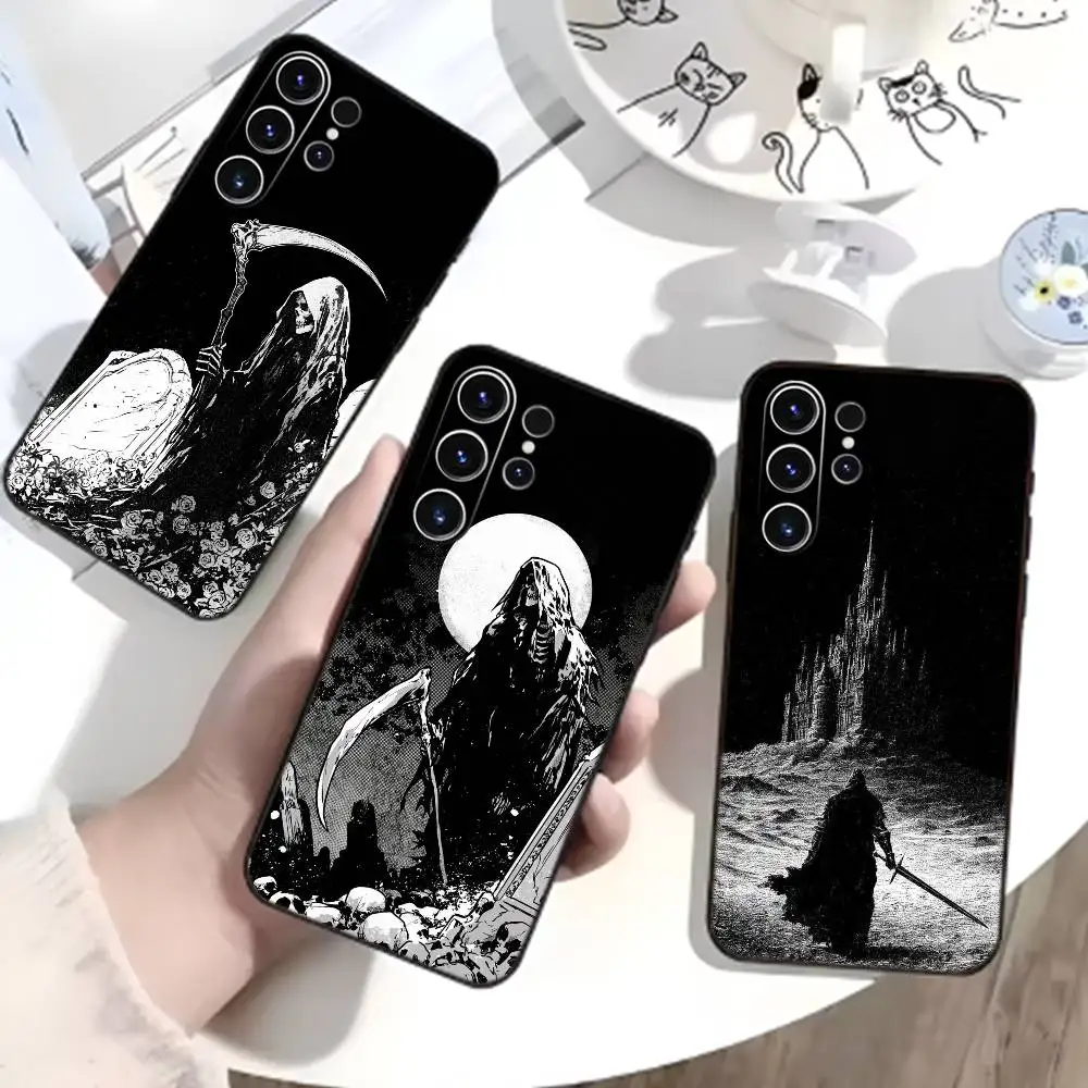 

G-Grim Reaper Phone Case For Samsung S26,S25,S24,S23,S22,S30,S21,Ultra,Plus,FE 5G Black Soft Cover
