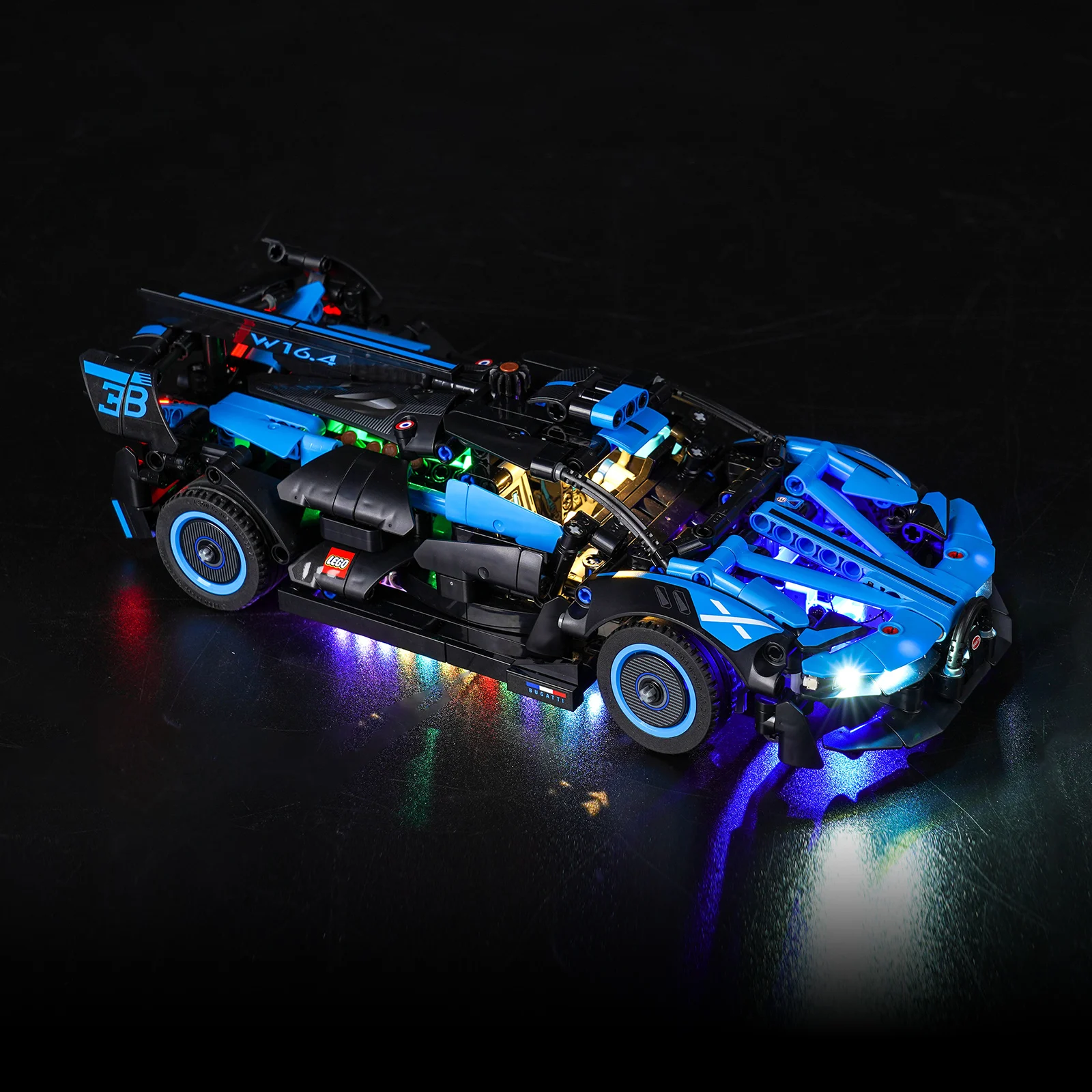 Lazishi LED Lighting For Diy 42162 Bugatti Bolide Agile Blue Building Blocks With Battery Case (Model Not Included)