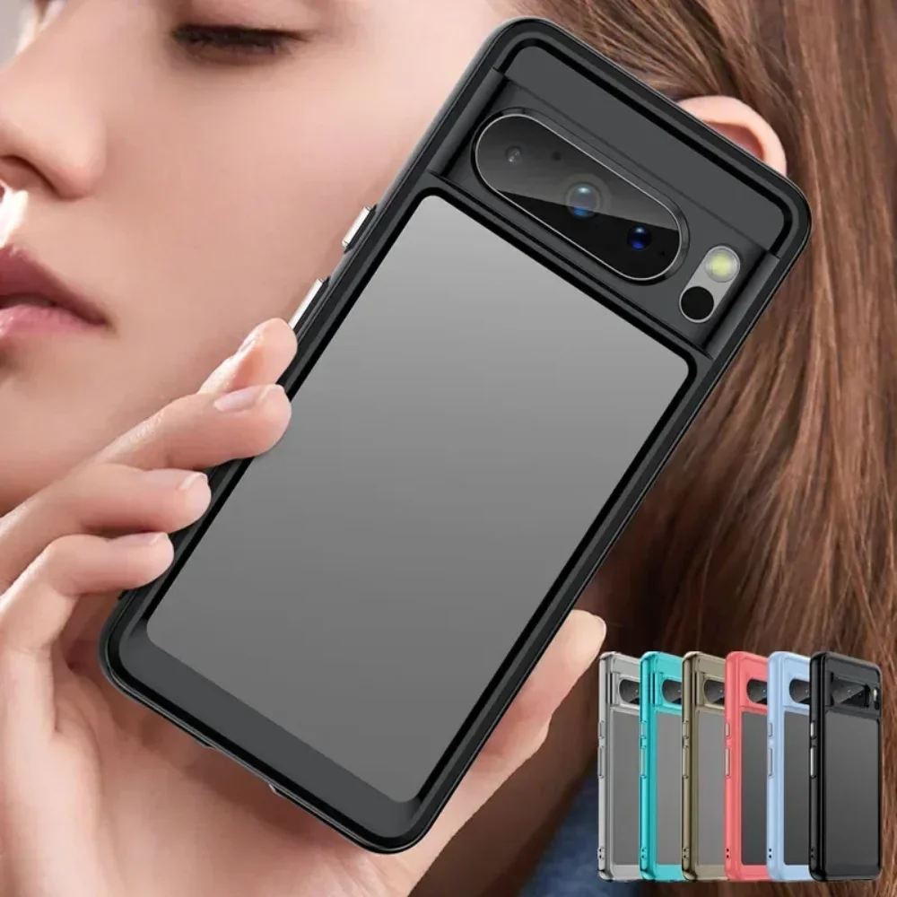 Shield Armor Shockproof TPU Acrylic Case for Google Pixel 9 Pro XL 8A 8 8 Pro 7 7A 7 Pro 6A Anti-fall Protect Clear Phone Case