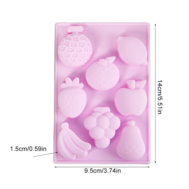 3D Cartoon Fruit Shaped Silicon Mold Strawberry Banana Watermelon Pear DIY Soap Chocolate Cake ice cream Mould