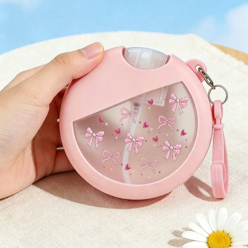 New Pink Bow Silicone Card Spray Bottle, Can Be Filled With Desired Liquid, Handheld Refillable Spray Bottle, Home Decor, Travel