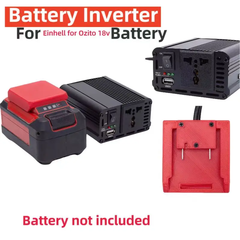 Imagem -02 - Inversor sem Fio de 200w para Estação de Energia Portátil Compatível com Bateria Einhell 18v para Einhellozito 18v Bateria Ferramenta ac com Usb