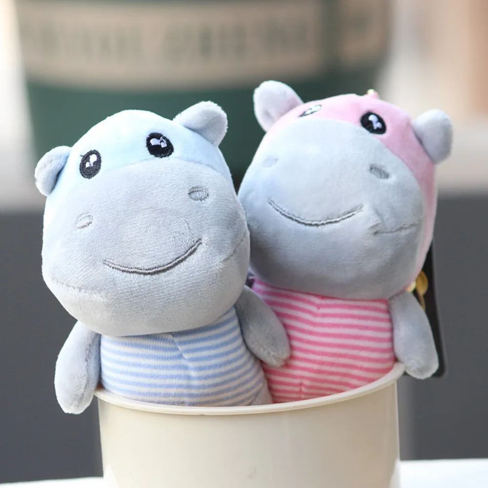 Mini Moo Deng Key Ring Anti-loss PP Cotton Bouncing Pig Mu Dang Doll Thai Style Popular Dwarf Hippo Pendant Zoo Souvenirs