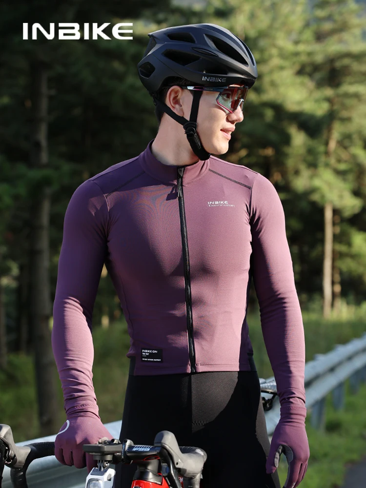 INBIKE Winter Herren Radtrikot Langarm MTB Rennradbekleidung Fleece Warm Full Zip Pocket Radsport Top – Detail 12