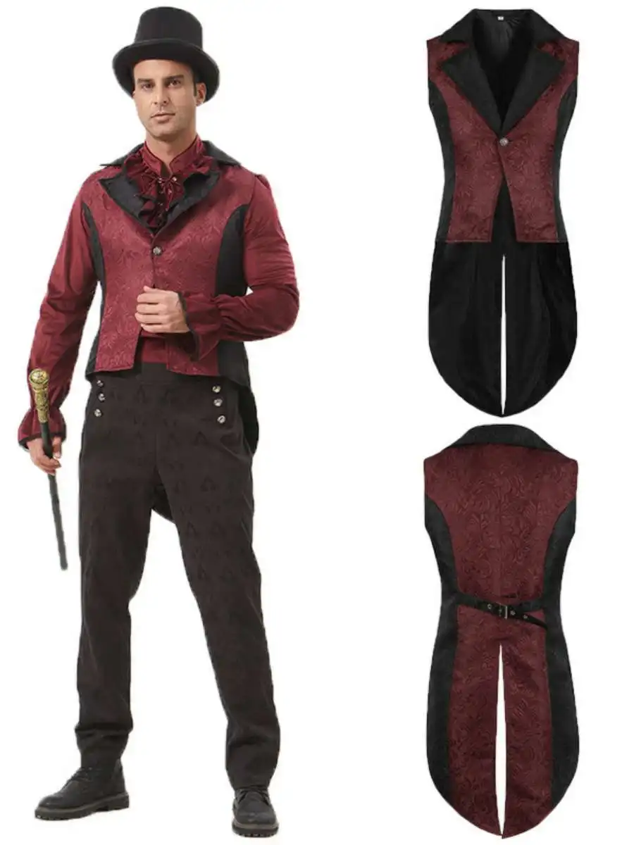 

Средневековый мужской костюм Sle, мужской деловой жилет в стиле ретро, наряд на Хэллоуин, жилет без свера, весна 2024, модный тренд