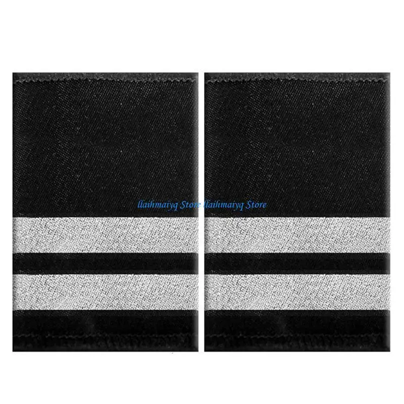 

573B 2PCS Captain Uniform Epaulets Uniform Epaulets Shoulder Boards for Parties