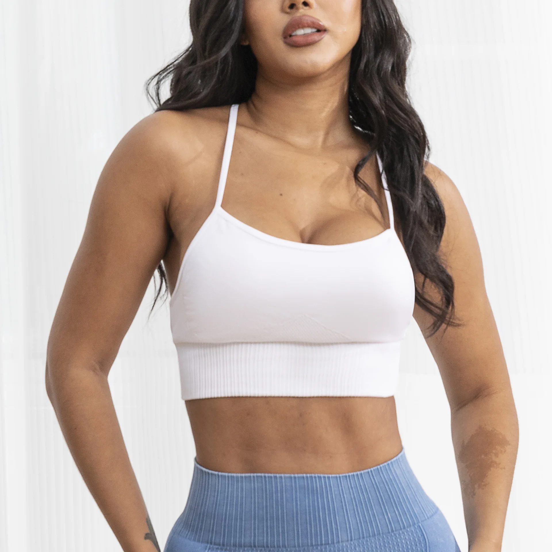 Women's Sports Bra Seamless Fitness Underwear Suspender Yoga Push Up Crop Top Active Wear Workout Top Halter Neck Gym Top Woman