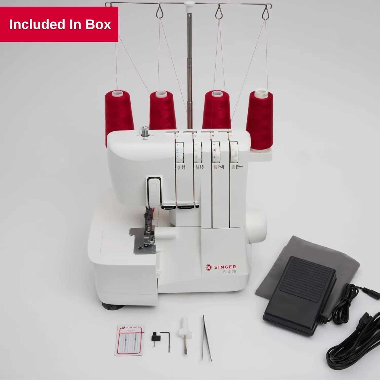 S14-78 Serger with Accessory Kit | Overlock Machine with 2-3-4 Stitch Capability, Differential Feed, LED Light & Free Arm, White