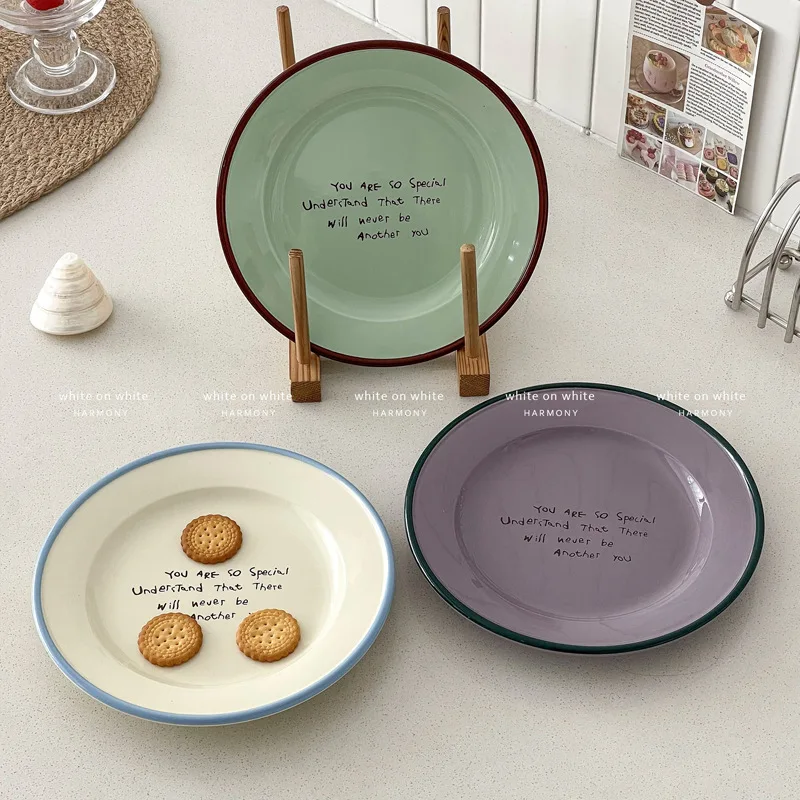 

Plate Ins Premium Tableware Ceramic Dessert Plate Breakfast Plate High Value Talerze Obiadowe Столовый Сервиз Тарелок