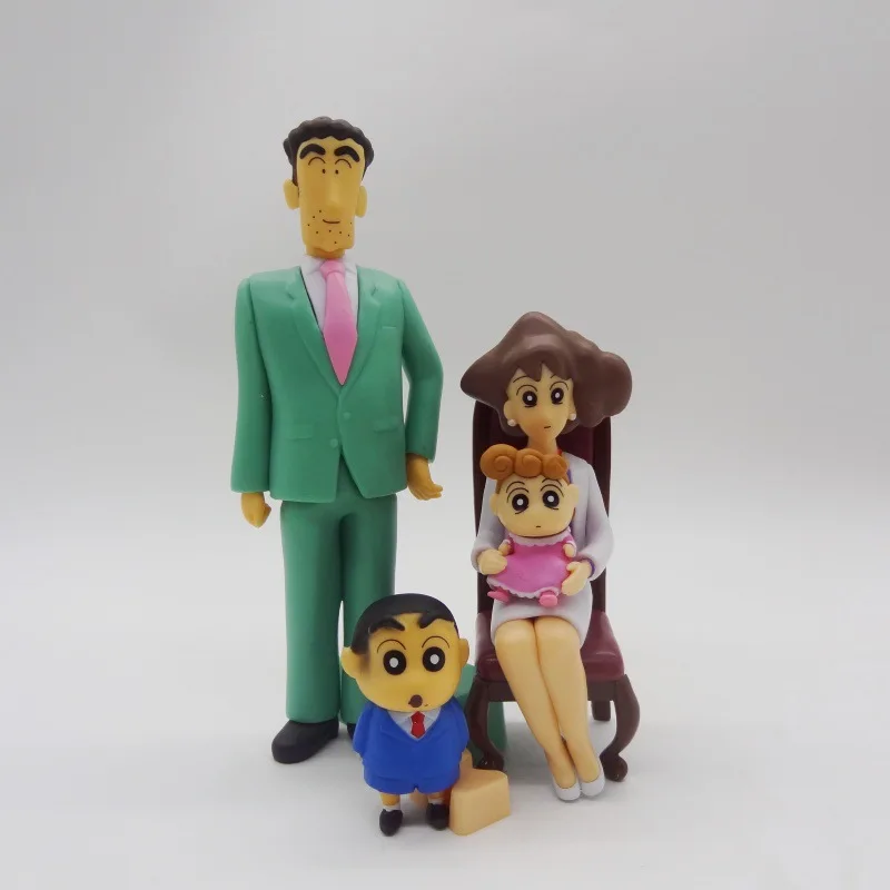 アニメクレヨンしんちゃん家族の肖像画かわいいアクションフィギュア PVC モデル像おもちゃ人形机の装飾グッズギフト箱入り