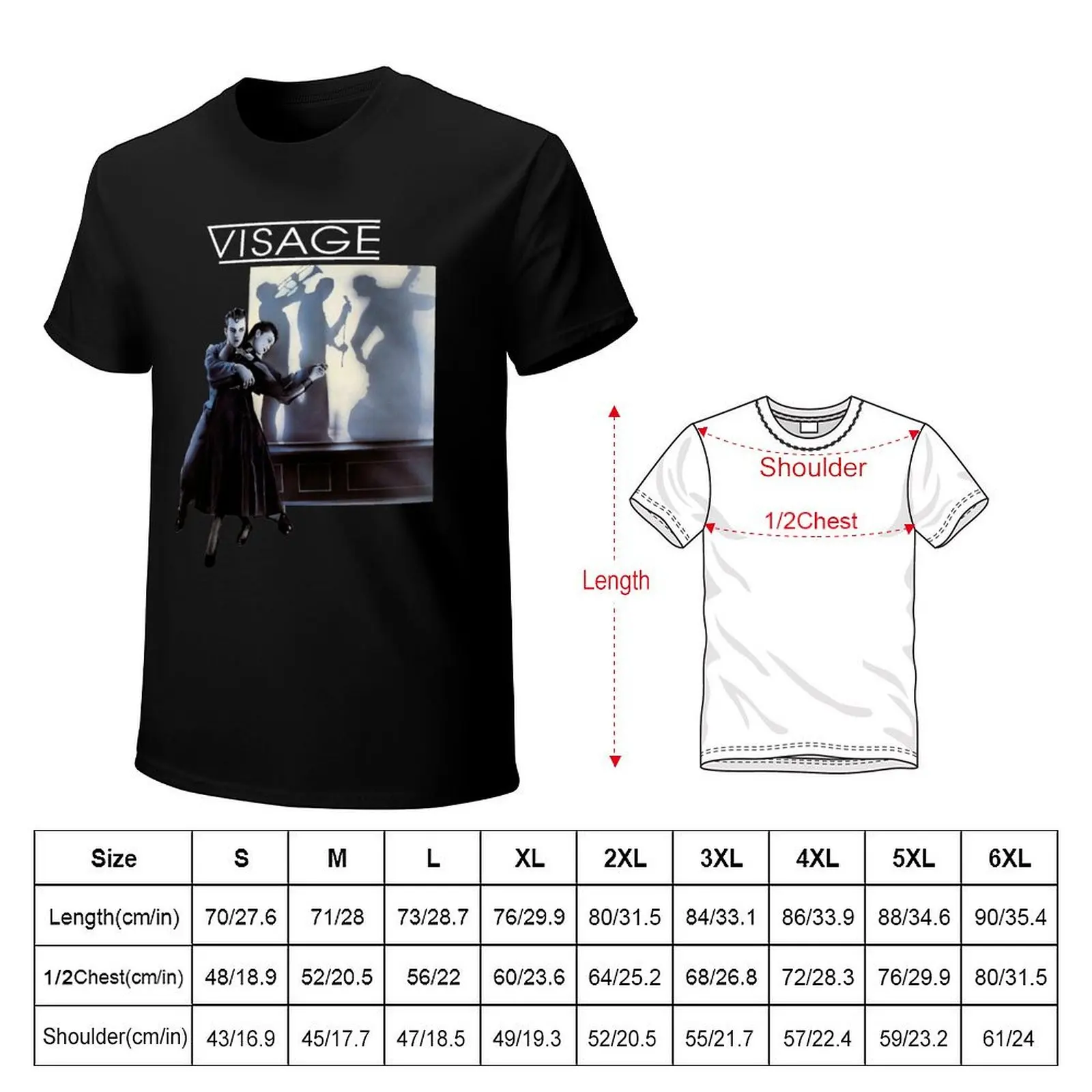 Visage album art Steve Strange 80's Retro punk new wave band original art design T-Shirt Fashion Casual Short Sleeve T-Shirt