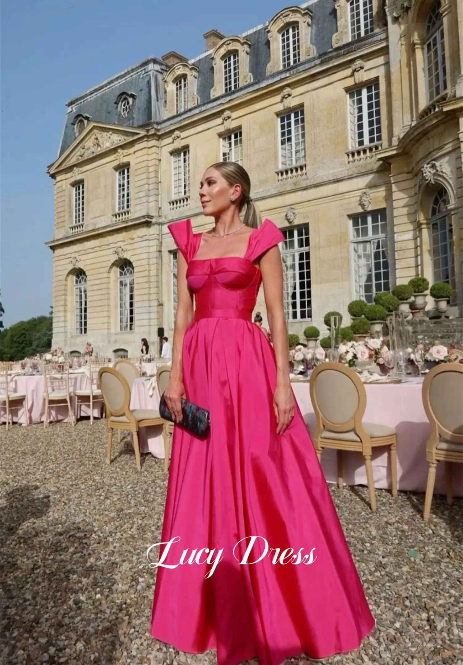 Lucy Line A Party Dress Graduation Gown Evening Rose Red Cocktail Dresses for Women Elegant Woman Prom Wedding Sharon Happy 2024