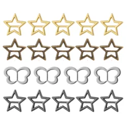 20pcs Mini Tri-glide Buckles Shoes Belt Buckle Doll Bags Clothes Sewing Accessories Metal Butterfly Star Shape Handmade Button