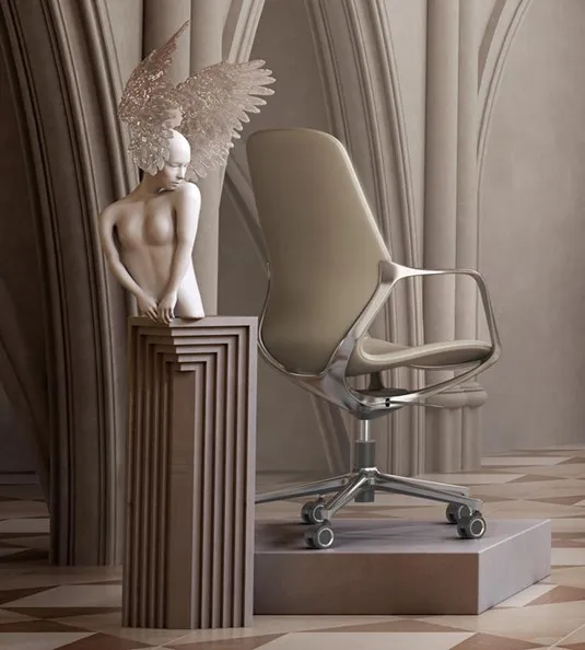 

CEO PU Leather Chair Office Manufacture Commercial Furniture Boss CEO Luxury Swivel Executive Desk